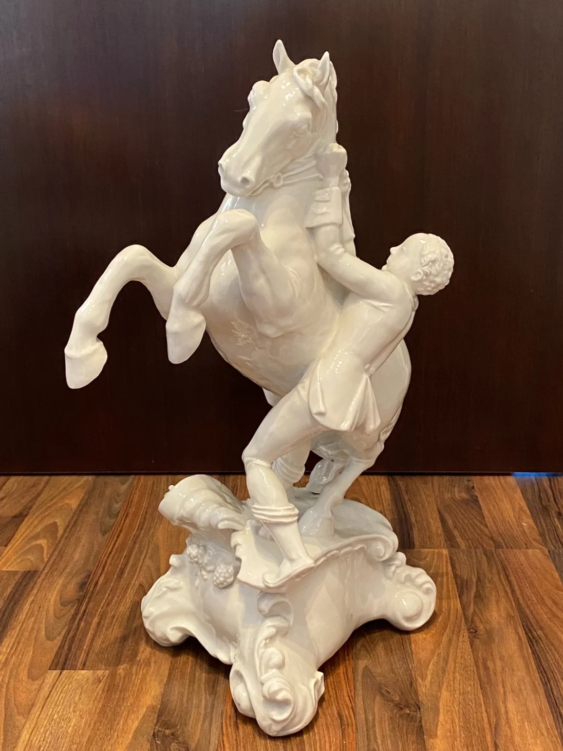 Nymphenburg Porzellan Pferd mit Mohrenknabe