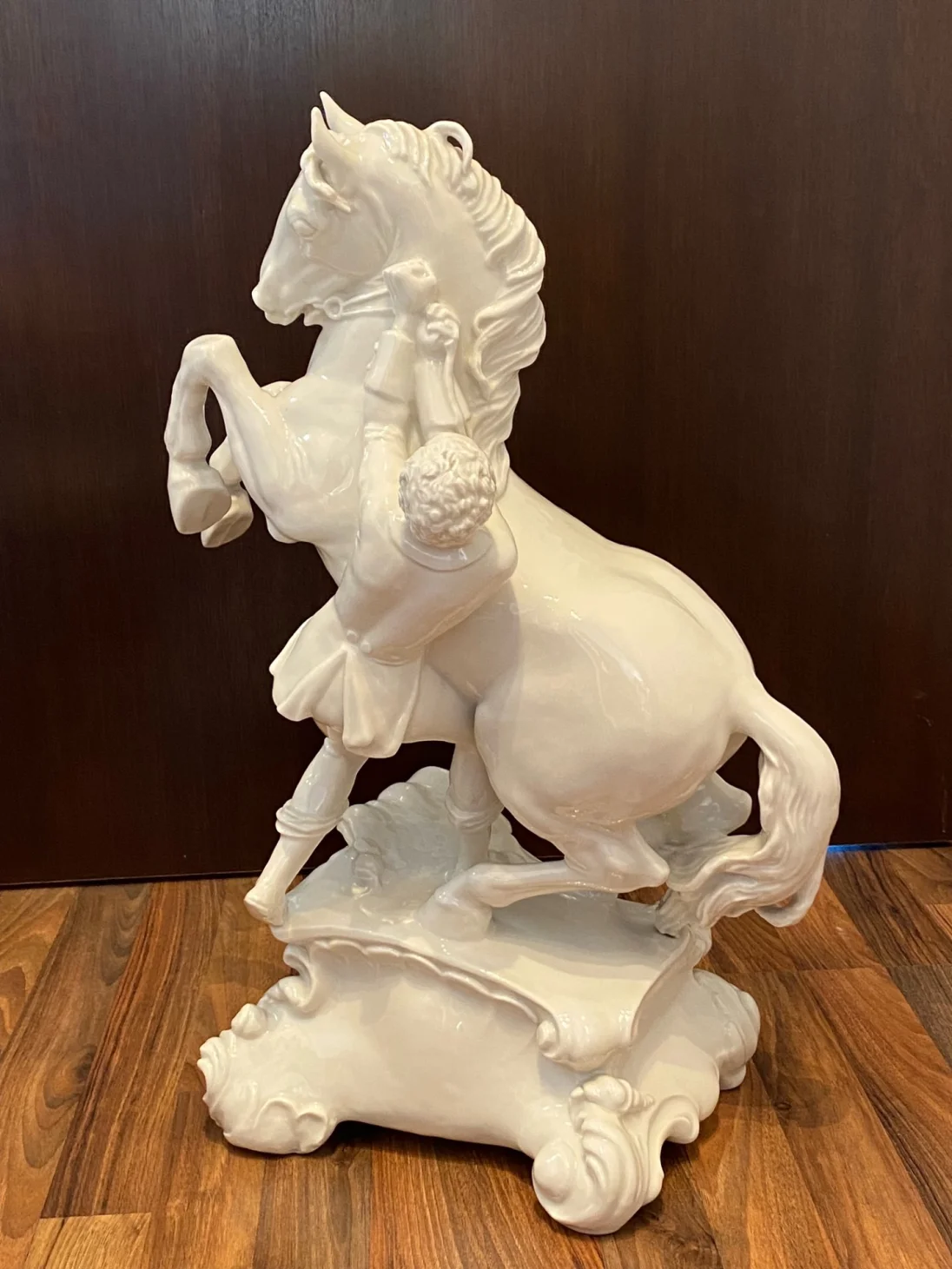 Nymphenburg Porzellan Pferd mit Mohrenknabe