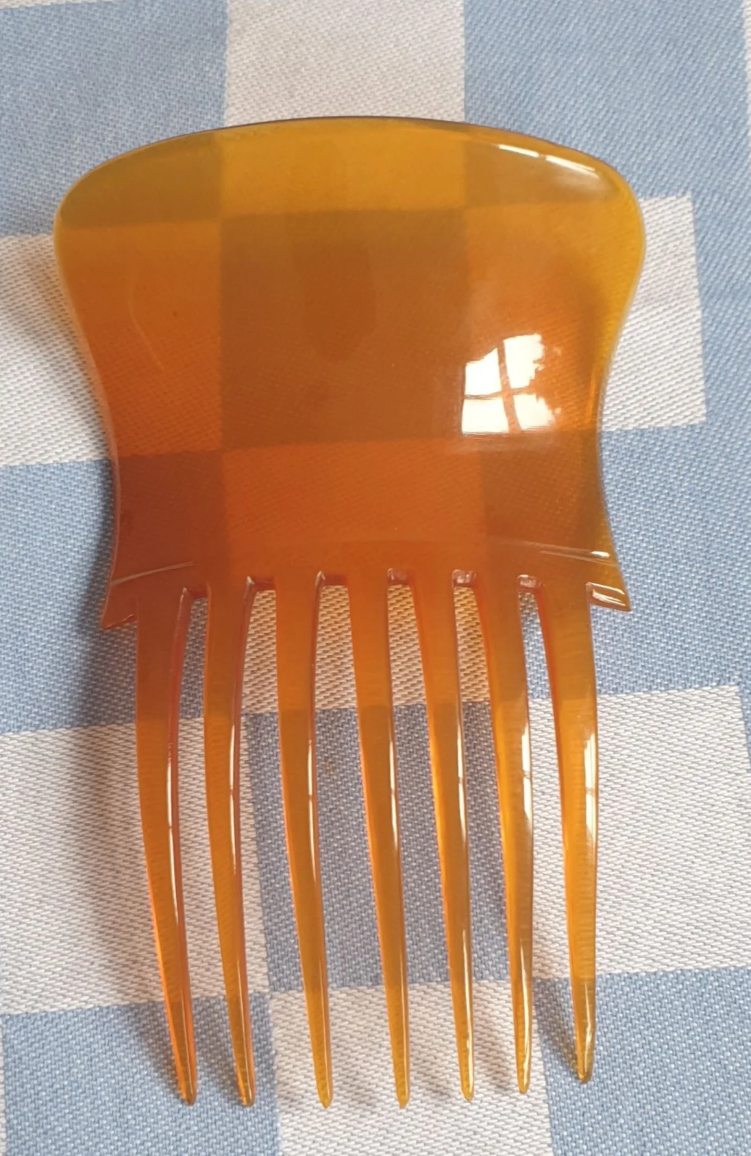 Steckkamm, 12 cm, bernsteinfarbend, transparent