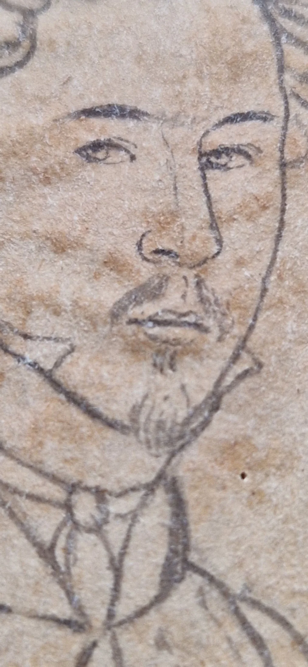 Detail der Bleistiftzeichnung