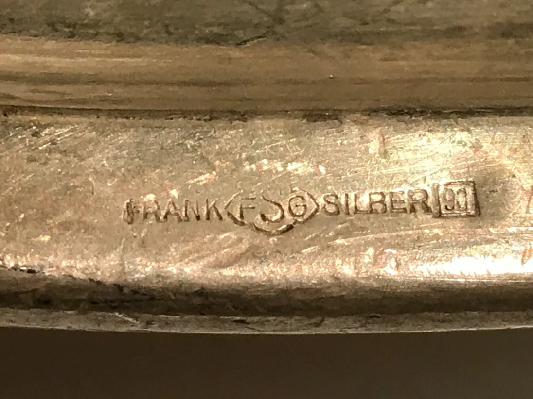 Ovale Schale mit Stempel &quot;Frank FSG Silber 90&quot;