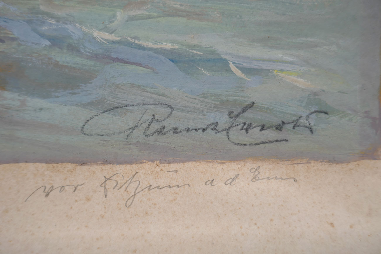 Signatur im Motiv &amp; Benennung des Ortes