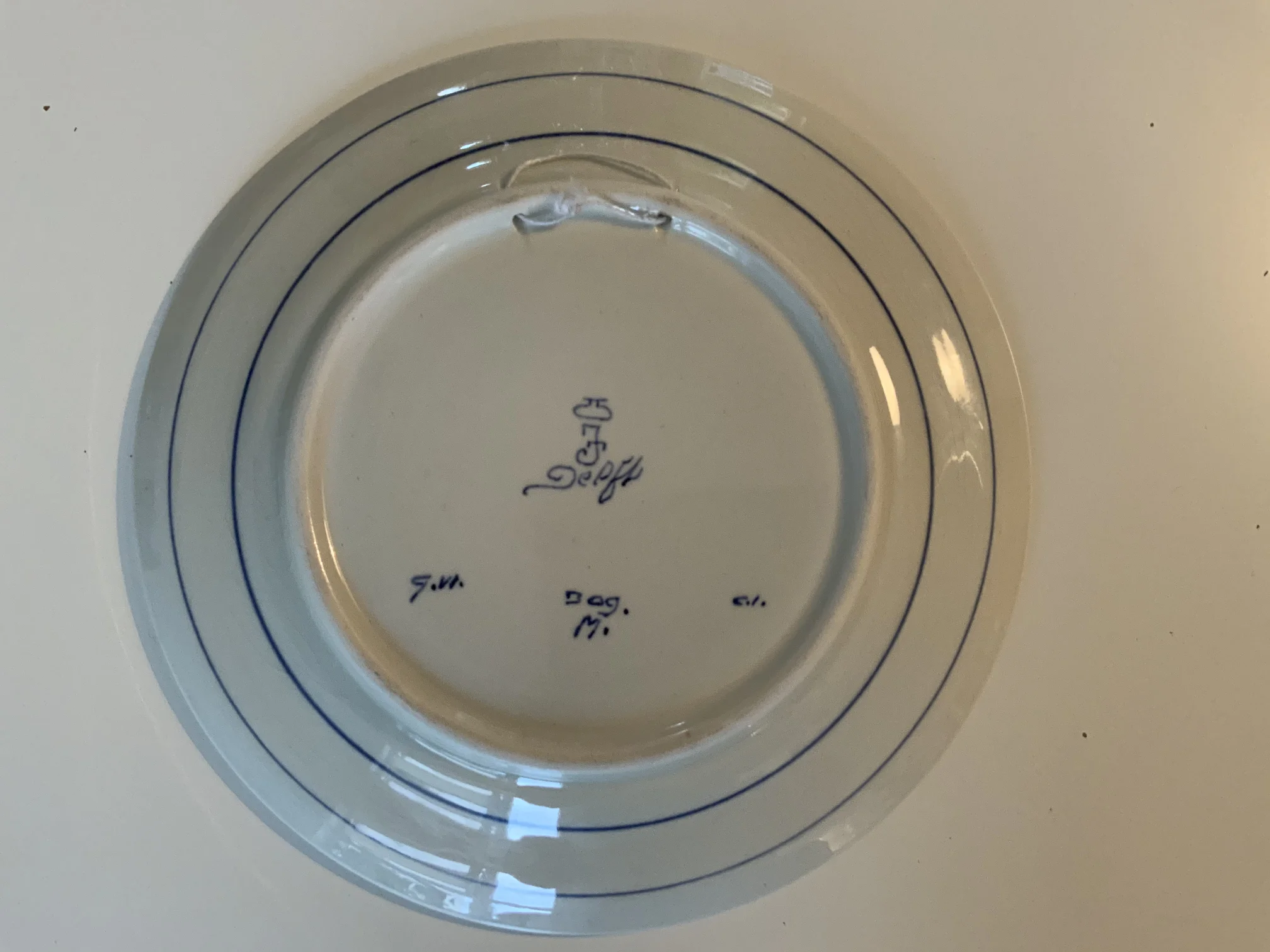 Delft Wandteller Rückseite