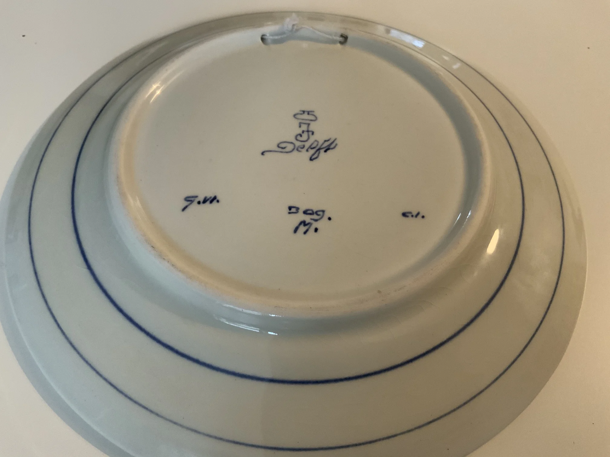 Delft Wandteller Rückseite