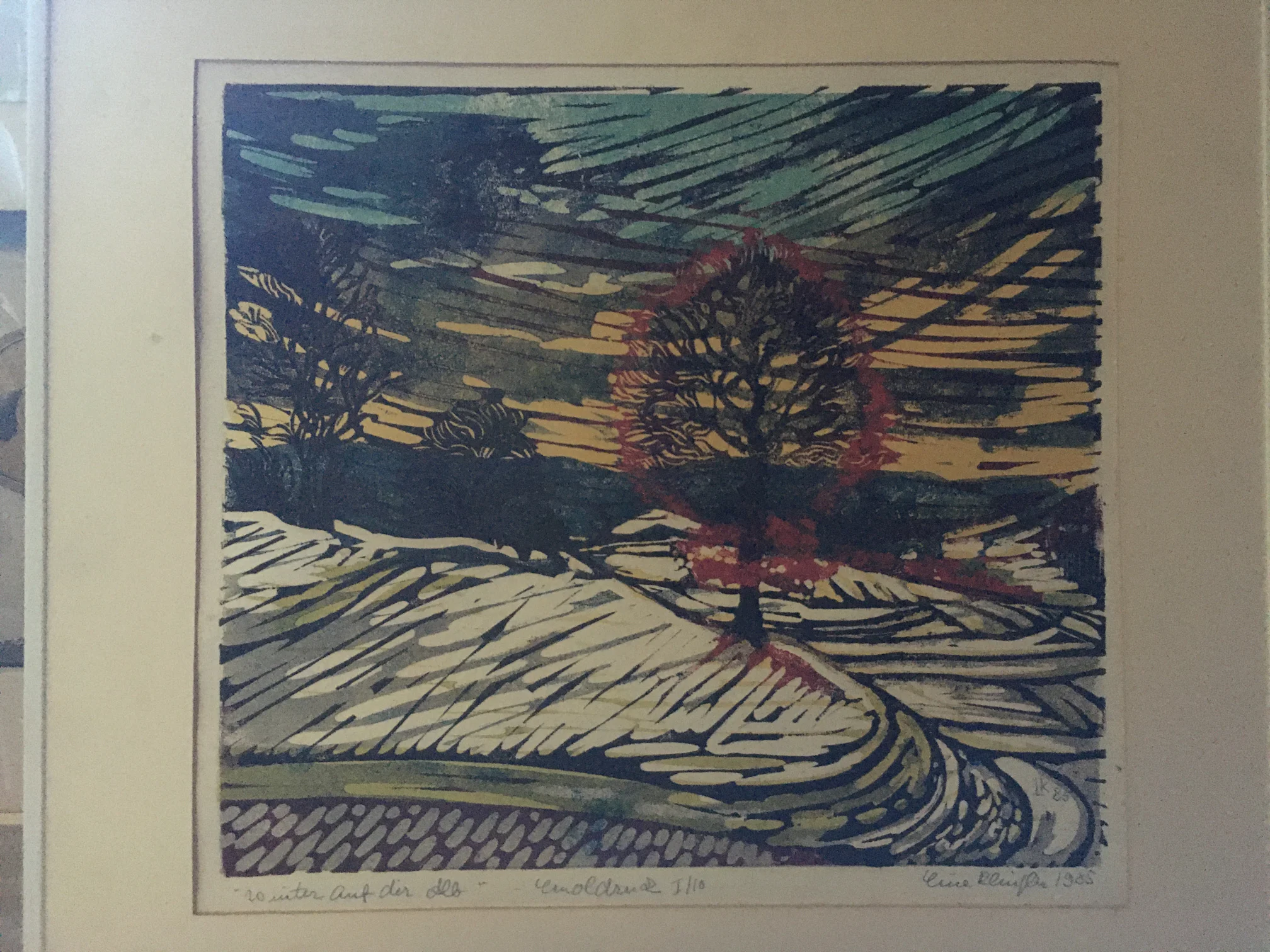 Landschaft Ölfarbendruck