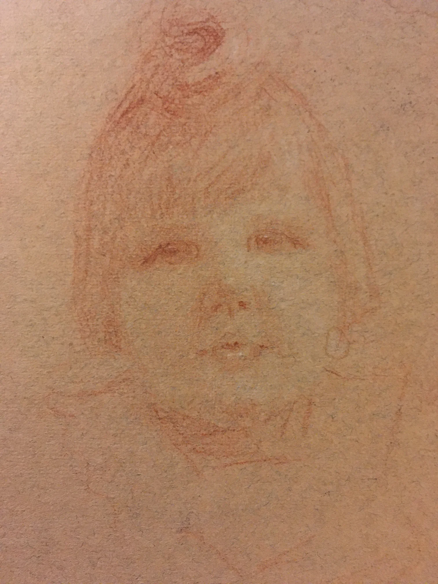 Mädchen Kopf Papier durch Microscop