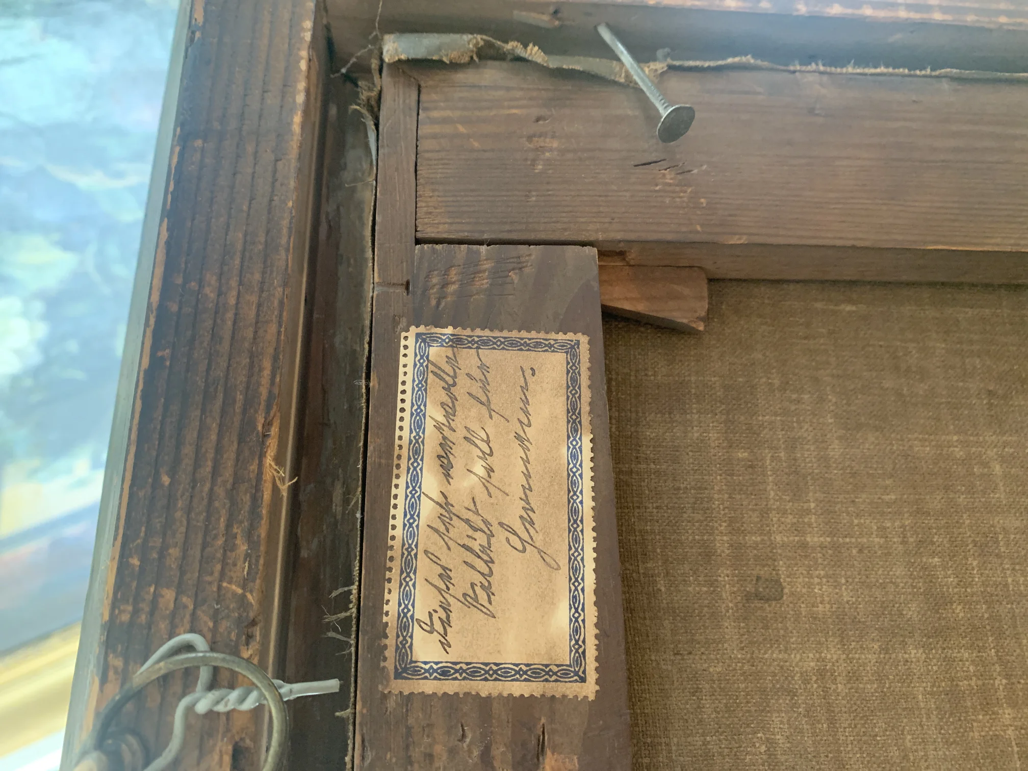 Rückseite, weitere Notiz