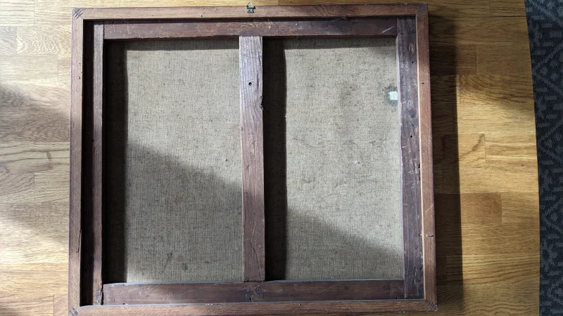 Singatur auf dem Keilrahmen