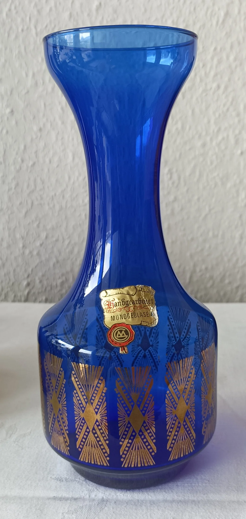 GLAS DE Blaue Glasvase Golddekor - Marsberger G.jpg